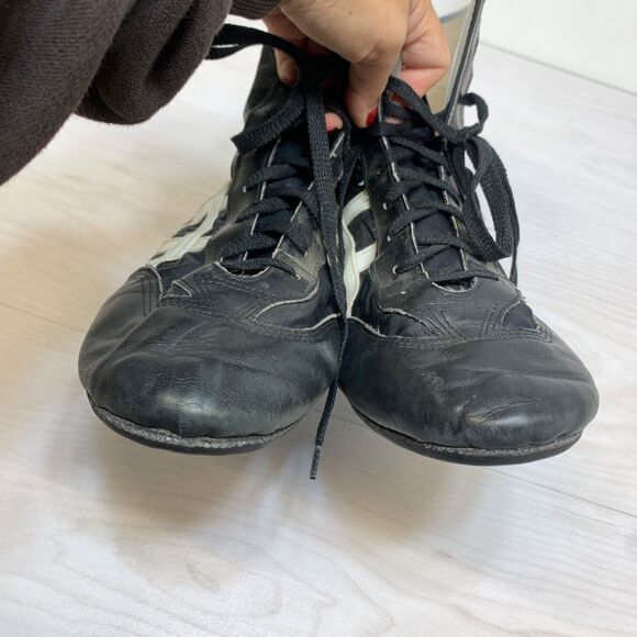 Vintage Onitsuka Tiger Wrestling Shoes Size 10.5 - Rare 70s Black/White Leather - Picture 8 of 10